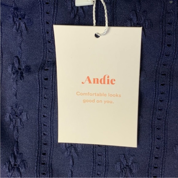🧡Andie Swim The 90’s High Waisted Bottom Navy Eyelet Lace - Picture 6 of 10